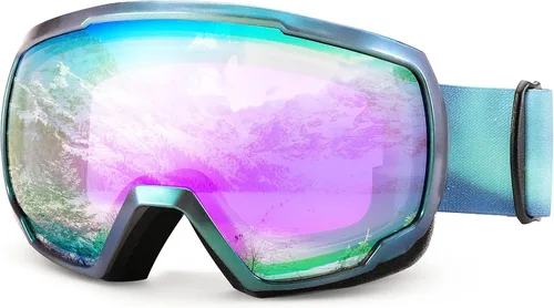Miniatura 17 de FEISEDY Ski Goggles, OTG Snow Sport Goggles for Adult Youth, Anti-Fog UV400 Protection Bendable Dual-Lenses B2961