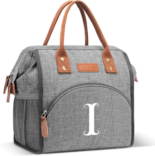 Miniatura 15 de Lonchera inicial con aislamiento para mujeres, lonchera térmica con apertura amplia, bolso de mano grande para bebidas, organizador de snacks