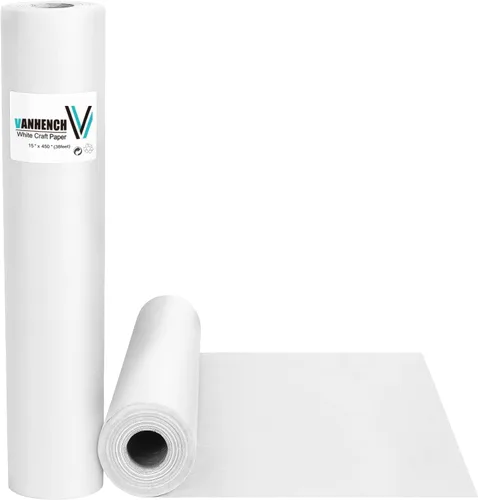 Miniatura 8 de Vanhench Papel de regalo negro de 36" x 1500" (125 pies), rollo de papel kraft de color sólido para tablón de anuncios, construcción de pósteres