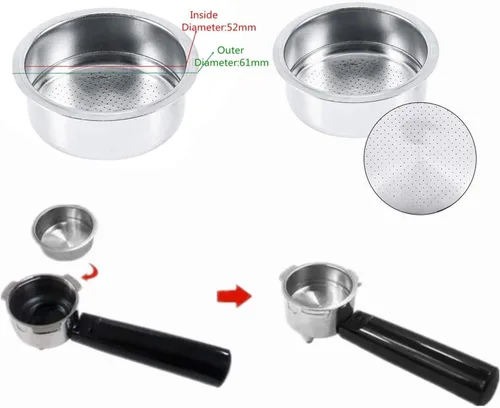 Miniatura 9 de Filtro de café reutilizable, filtros de café, acero inoxidable, 2 tazas, filtro a presión, filtro de metal, filtro de café, cesta de filtro de café