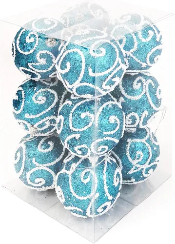 Miniatura 8 de Allgala Paquete de 12 bolas de adorno para árbol de Navidad de 3 pulgadas, bolas de espuma decoradas con purpurina, bolas de Navidad grandes, oro