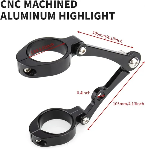 Miniatura 5 de Soporte Universal de Montaje de Faro de Motocicleta Negro 39-41mm Tubos de Horquilla Aluminio CNC Soporte de Faro Delantero Compatible con Harley