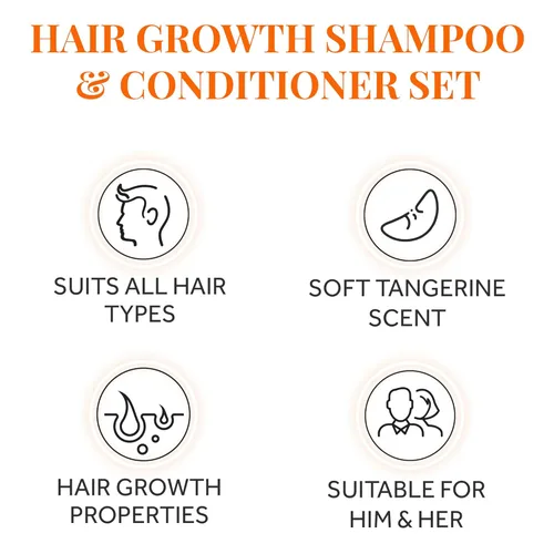 Miniatura 5 de Biotin - Juego de champú y acondicionador para el crecimiento del cabello para hombres y mujeres, tratamiento espesante para el adelgazamiento