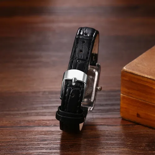 Miniatura 3 de Avaner Relojes de cuero cuadrados para mujer reloj de pulsera con correa de cuero elegante analógico de cuarzo para mujer