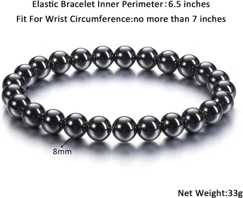 Miniatura 8 de Jovivi Pulsera elástica de cuentas redondas semipreciosas naturales – 0.315 pulgadas hecha a mano con cuentas de piedras preciosas curativas