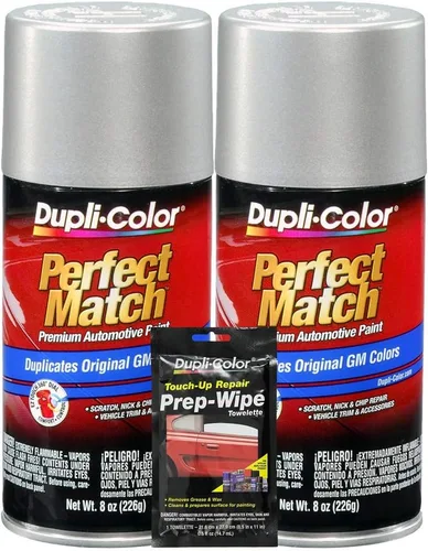 Dupli-Color Pintura Automotriz Metálica Fine Silver Birch de Coincidencia Exacta para Vehículos GM - 8 oz, Se Agrupa con Toallita de Preparación (3