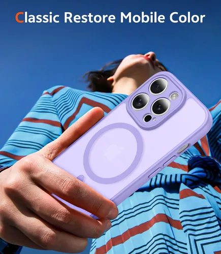 Miniatura 226 de FNTCASE Funda para iPhone 13 Pro-Max: Fundas magnéticas transparentes compatibles con Magsafe Slim anti amarillamiento protección contra caídas