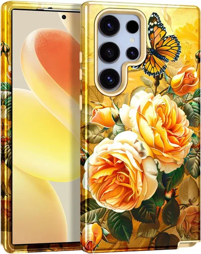 Miniatura 13 de Btscase Funda para Samsung Galaxy S22 Ultra 5G, patrón de mármol 3 en 1, resistente a prueba de golpes, cuerpo completo, policarbonato duro