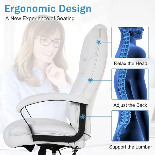 Miniatura 3 de Silla de oficina de masaje grande y alta, silla de oficina reclinable de 500 libras, silla de oficina ergonómica con respaldo alto, silla de oficina