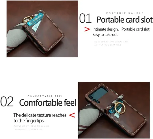 Miniatura 4 de Asuwish Funda para teléfono Samsung Galaxy Z Flip 4 5G 2022 con anillo cruzado correa con cordón para tarjeta de crédito, ranura para celular ZFlip4