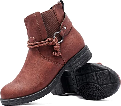 Miniatura 2 de Ataiwee Botines para mujer, botas clásicas de plataforma con cremallera lateral cómoda.