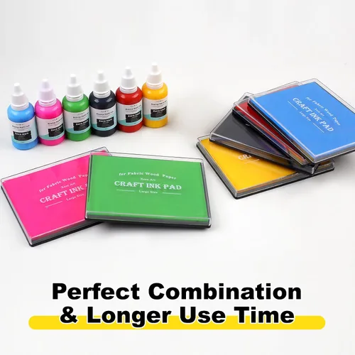 Miniatura 7 de Almohadilla grande de tinta de 5"x4" lavable, almohadilla de tinta para sellos para huella de mano y huella de bebé con recarga premium de tinta