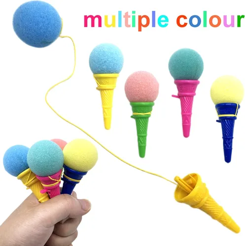 Miniatura 4 de Meirrnyyu 24 lanzadores de bolas de espuma de helado de 4 pulgadas, mini juguetes de disparo de cono de helado para niños, premio de carnaval