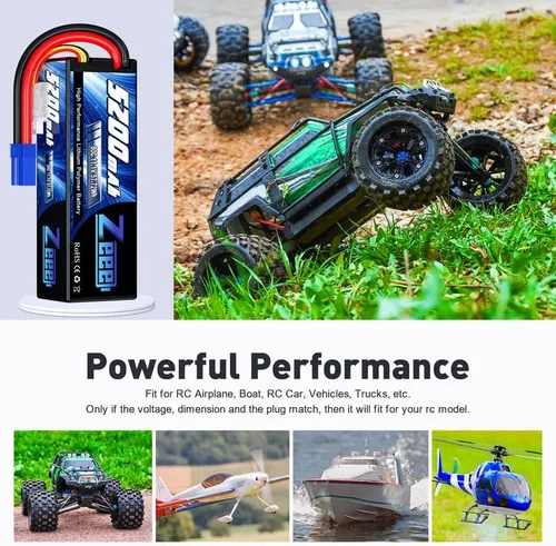 Miniatura 5 de Zeee 3S Lipo Battery 5200mAh 11.1V 80C Estuche rígido RC Lipo con conector EC5 para 1/5 1/8 1/10 RC coche, barco, camión, heli, avión, UAV, dron