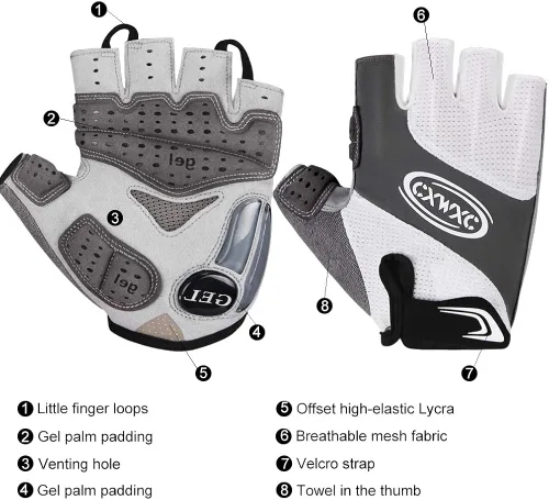 Miniatura 6 de CXWXC Guantes de ciclismo para hombres y mujeres Guantes de gel transpirable para bicicleta de montaña Guantes de bicicleta antideslizantes