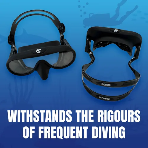 Miniatura 5 de Spartacus Frameless Dive Mask, Ultra-Clear Low-Iron Glass, Wide View, Low Volume, 100% Silicone Skirt