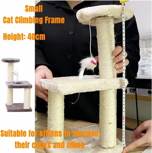 Miniatura 4 de Rascador de gato con marco de escalada para gatos, juguete para gato, cuerda de sisal, árbol de gato, gatito, parque infantil, muebles para mascotas