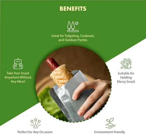 Miniatura 2 de Regency Wraps Bolsas resistentes a la grasa, bolsas forradas con papel de aluminio para retener el calor, perfectas para perros calientes, burritos