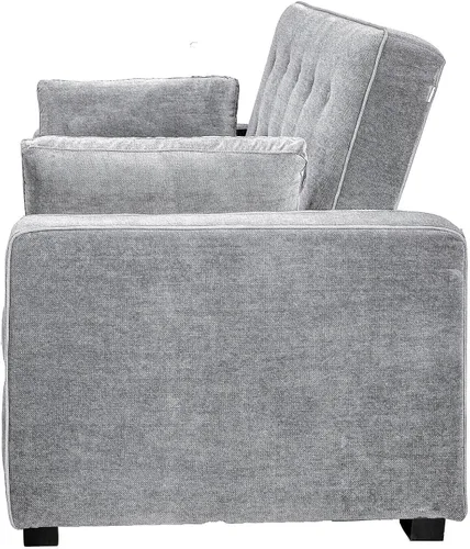 Miniatura 4 de Serta Ainsley - Sofá cama convertible de 72.6 pulgadas, tamaño Queen, Dreamcoil Comfort, tela tejida suave, color gris claro
