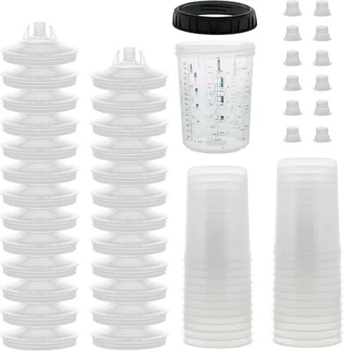 Miniatura 11 de Master Paint System MPS, juego de 4 vasos duros de tamaño estándar de 20 onzas (20.3 fl oz) y anillos de retención – 4 vasos duros y 4 anillos