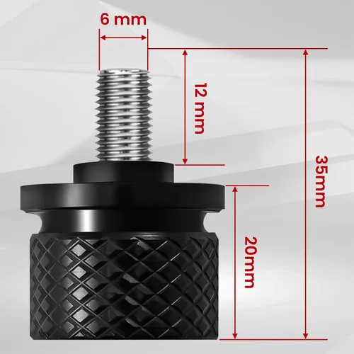 Miniatura 6 de Tornillo de perno de asiento de guardabarros moleteado inoxidable de 1/4 "-20 roscas compatible con Harley Sportster Dyna Softail Touring CVO Negro
