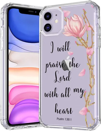 Miniatura 16 de Funda para iPhone 11 Bible Verses Series – Bonita Biblia Versos, citas, flores, diseños florales, inspiradoras, niñas y mujeres, suave protector