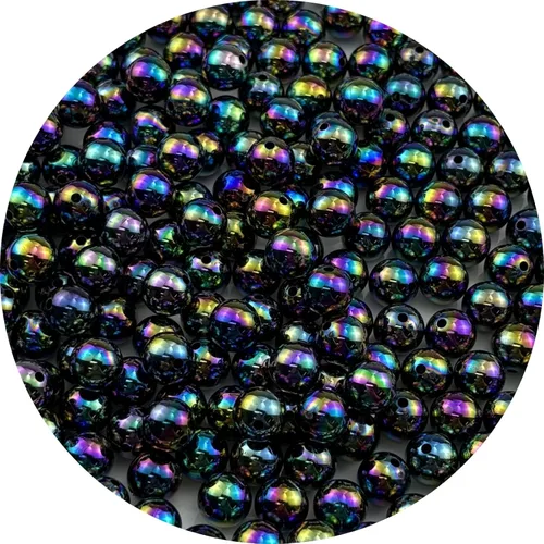 Miniatura 35 de 2000 cuentas redondas acrílicas de 0.157 pulgadas (0.157 in), cuentas espaciadoras de colores AB con agujero para bricolaje, pulseras, collares
