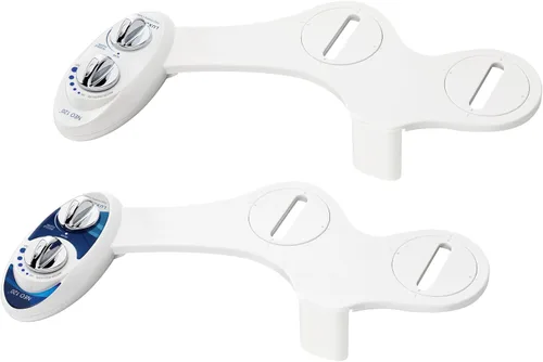 LUXE Bidet NEO 120 - Paquete económico de 2 accesorios de bidé no eléctricos autolimpiantes para asiento de inodoro (azul y blanco)
