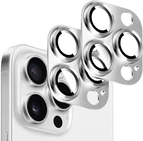 Miniatura 17 de Kucheed 2 protectores de lente de cámara para iPhone 11, aluminio de metal de una pieza con textura 3D, decoración diseñada para decoración