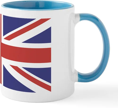 Miniatura 20 de CafePress Born American, British By Hea Taza de café de cerámica de 11 oz (11.0 fl oz)