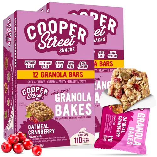 Miniatura 10 de Cooper Street Granola Bakes - Barras de galletas de granola de avena horneada suave, granos y semillas, sin nueces y lácteos, bajos en sodio