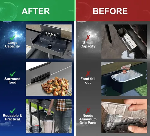 Miniatura 4 de Recolledor de grasa Blackstone mejorado, trampa de grasa integrada con diseño magnético duradero, innovadores accesorios para parrilla Blackstone