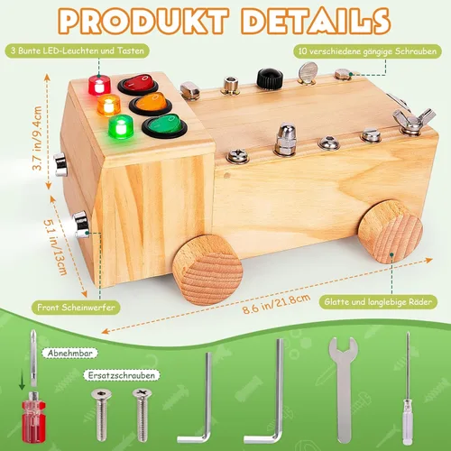 Miniatura 2 de Tablero de destornilladores Montessori, juguete de tablero ocupado Montessori a partir de 2-6 años, tablero de actividades Montessori juguete