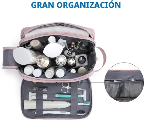 Miniatura 2 de Bolsa de aseo Bagsmart para hombres, organizador de artículos de viaje, kit Dopp resistente al agua, bolsa de afeitado para accesorios de aseo, Beige