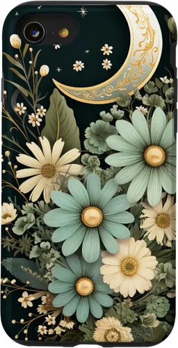 Miniatura 17 de Funda botánica de flores silvestres para iPhone 13 verde salvia