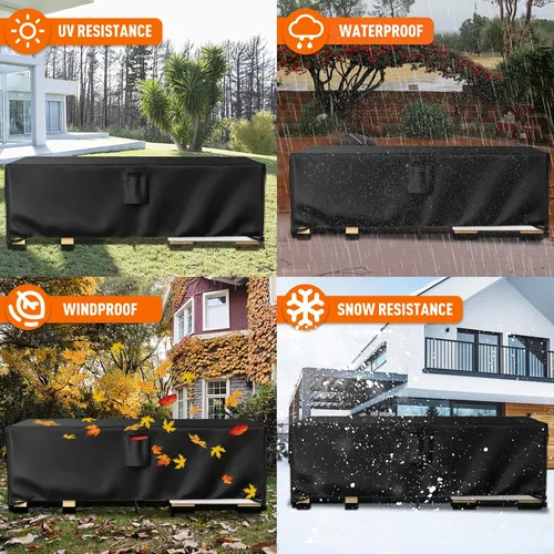 Miniatura 7 de Ruimoy Fundas para muebles de patio, funda impermeable para muebles de exterior, uso general, fundas para mesa exterior y silla, resistentes 600D