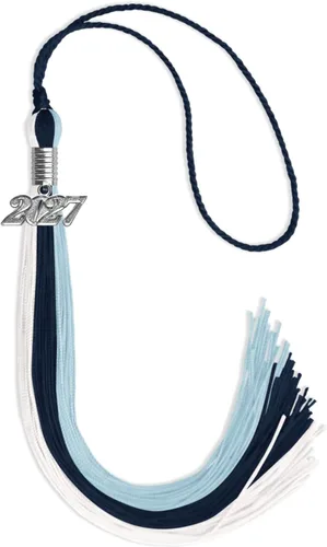 Miniatura 120 de Endea Graduation Borla de triple color con gota de fecha plateada (negro/dorado/granate, 2020)