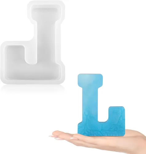 Miniatura 30 de Gartful Moldes de resina de 4.7 pulgadas para fundición, moldes de silicona de resina del alfabeto mayúscula G, moldes de silicona 3D gruesos
