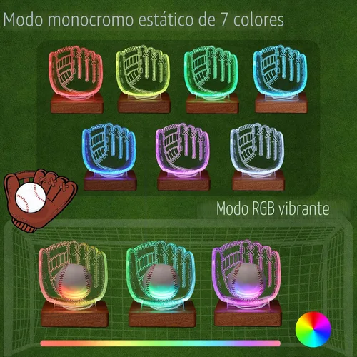 Miniatura 3 de CoolGift Mart Soporte de exhibición de guantes de béisbol con luz