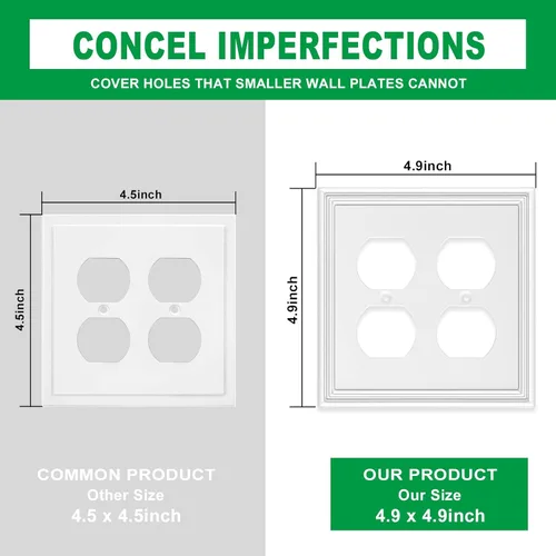 Miniatura 3 de Placa de Pared Decorativa Moderna Blanca para Interruptor de Luz Cubiertas de Tomacorriente Decorativas Placas de Interruptor Basculante