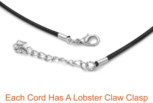 Miniatura 4 de Paxcoo 50 cordones de collar encerado negro de 18 pulgadas para hacer joyas