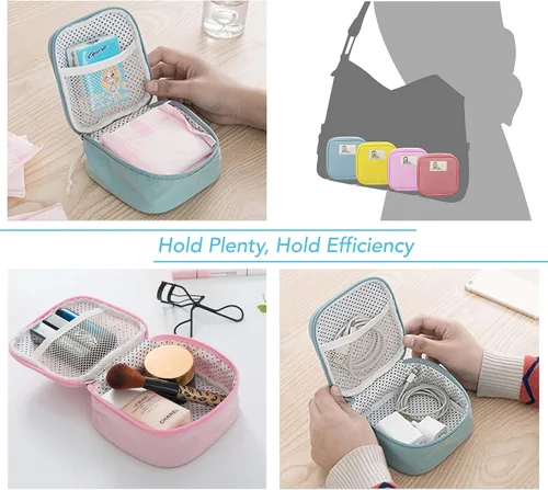 Miniatura 2 de Juego de 4 soportes sanitarios de viaje pequeños para niñas, impermeables, bolsas de joyería para cosméticos, lápices labiales, organizadores