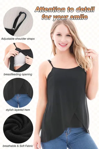Miniatura 4 de PARNIXS Camisetas sin mangas para lactancia materna para mujer (paquete de 3) versión actualizada 2022