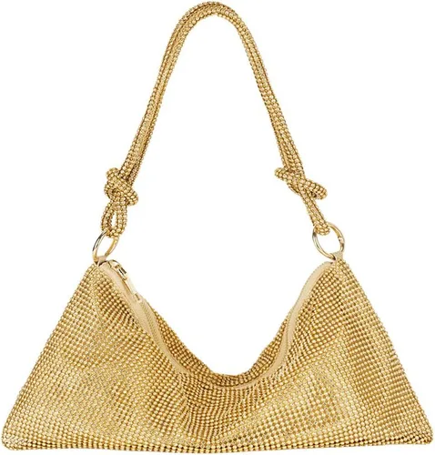 Bolso de mano con diamantes de imitación para mujer, bolso de noche brillante con purpurina, bolso Hobo para graduación, cóctel, fiesta, boda