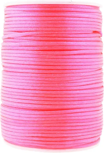 Miniatura 70 de Mandala Crafts Cordón de Satén de Nailon 2mm Cordón Rattail Champagne - 100 Yardas Cordón de Nailon Chino para Nudos Cordón de Seda Cola de Rata