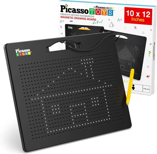 Miniatura 12 de PicassoTiles 2PK Tablero de Dibujo Magnético 4 en 1 de 12 x 10 pulgadas, Tableta Magnética Grande con 4 Caras, Alfabetos en Minúsculas y Mayúsculas