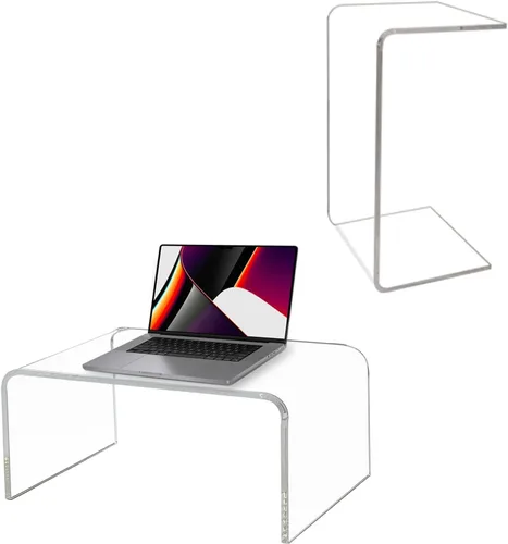 Miniatura 12 de Mesa auxiliar acrílica, mesa auxiliar de acrílico, mesa de centro transparente/mesita de noche para sala de estar, balcón, dormitorio, espacio