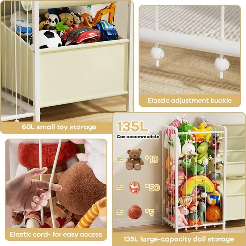 Miniatura 4 de Estantería para niños y almacenamiento de juguetes, estante de libros para niños de 3 niveles para habitaciones infantiles con almacenamiento