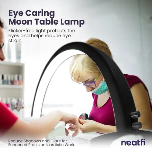 Miniatura 2 de Neatfi Luz de Media Luna para Lámpara de Escritorio de Uñas, Lámpara de Mesa, Múltiples Modos de Iluminación de Escritorio para Esteticistas