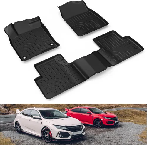 KIWI MASTER Alfombrillas para Honda Civic 2016-2021, ajuste personalizado para todo tipo de clima, revestimientos de suelo de TPE resistentes, 2
